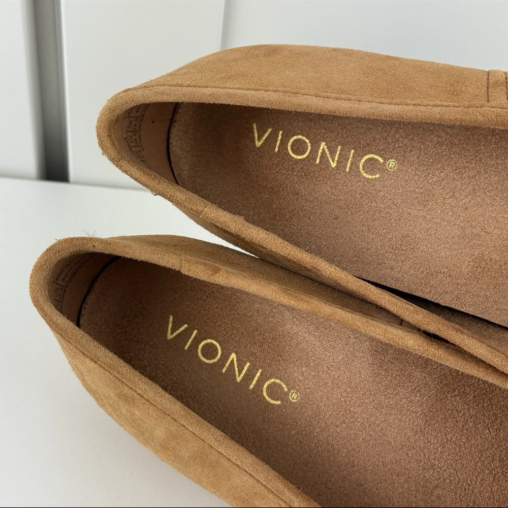 Vionic Orinda Women's US 8 Camel Tan Suede Leather Ballet Flat Flats Square Toe! - Picture 12 of 14